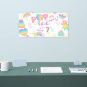 上ポップ・アートのだ！パステルポップ・アートのイット誕生日キッズ 横断幕 (トレードショー)