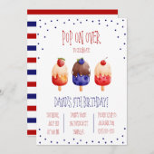 上ポップ・アートのだ！ポプシクルをテーマにした誕生日パーティー 招待状 (正面/裏面)