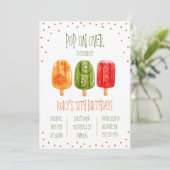 上ポップ・アートのだ!ポプシクルをテーマにした誕生日パーティー 招待状 (スタンド正面)