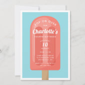 上ポップ・アートのに | Popsicle夏の子供の誕生日パーティー 招待状 (正面)