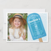 上ポップ・アートのに | Popsicle夏の子供の誕生日パーティー 招待状 (正面)