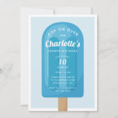 上ポップ・アートのに | Popsicle夏の子供の誕生日パーティー 招待状 (正面)