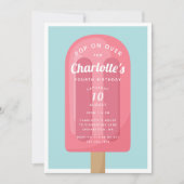 上ポップ・アートのに | Popsicle夏の子供の誕生日パーティー 招待状 (正面)