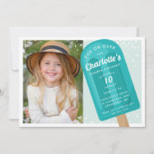 上ポップ・アートのに | Popsicle夏の子供の誕生日パーティー 招待状 (正面)