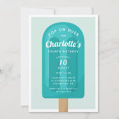 上ポップ・アートのに | Popsicle夏の子供の誕生日パーティー 招待状 (正面)