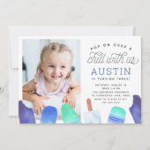 上ポップ・アートのに | Popsicle子供の誕生日パーティー写真 招待状 (正面)