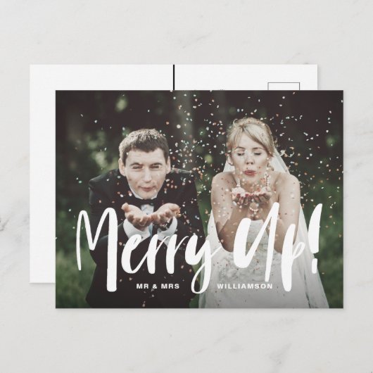 上メリーがれ! |新婚のクリスマス写真 シーズンポストカード (正面/裏面)