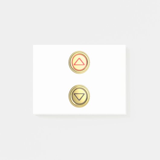 上下に金色のエレベータボタン ポストイット (正面)