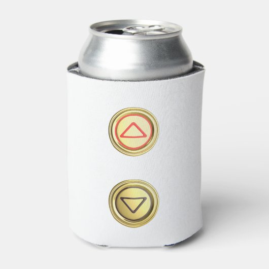 上下のゴールデンエレベータボタン 缶クーラー (缶正面)