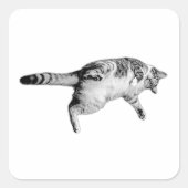 上下反転おもしろい（モノクロ） スクエアシール (正面)