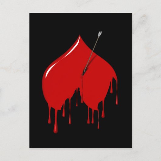 上下反転ハート(追加文字) ポストカード (正面)