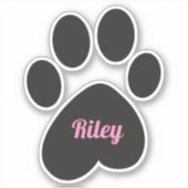 上下逆の印刷ハートと名前 シール (正面)