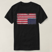 上下逆アメリカ国旗の遭難統一された州U Tシャツ (デザイン正面)
