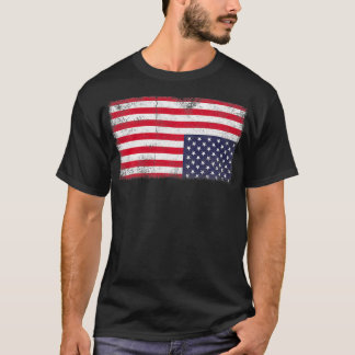上下逆アメリカ国旗の遭難統一された州U Tシャツ