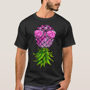 上下逆ピンクリボン乳癌認識度 Tシャツ