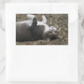 上下逆子猫四角形シール 長方形シール (バッグ)