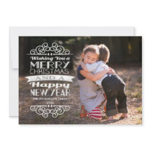 上付きタイポグラフィックのクリスマスフォトグリーティング