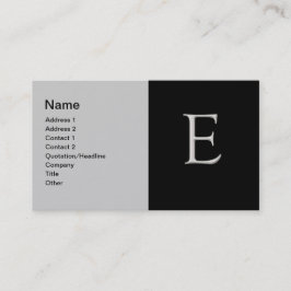 上付き銀文字「E」名刺 名刺