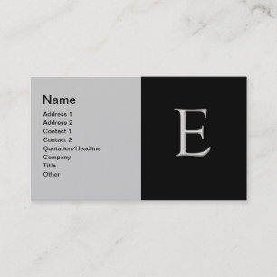 上付き銀文字「E」名刺 名刺