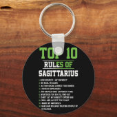上位10規則の射手座誕生日占星術 キーホルダー (正面)