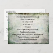 上位12のハッシュタグランジグ延期結婚 ポストカード (正面/裏面)