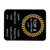 上位8アレルゲン一覧食品アレルギー認識度 マグネット (横)