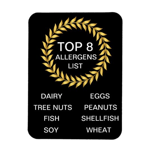 上位8アレルゲン一覧食品アレルギー認識度 マグネット (縦)