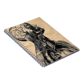 上体のヴィンテージの解剖イラストレーション ノートブック