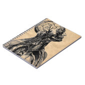 上体のヴィンテージの解剖イラストレーション ノートブック (左側)