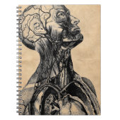 上体のヴィンテージの解剖イラストレーション ノートブック (正面)