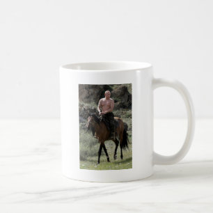 上半身裸のPutinは馬に乗ります コーヒーマグカップ