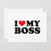 上司が大好き 面白い 赤いハート 上司 上司に恋してる シーズンカード (正面/裏面)