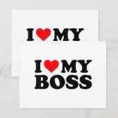 上司が大好き 面白い 赤いハート 上司 私の上司が好き シーズンカード (正面/裏面)