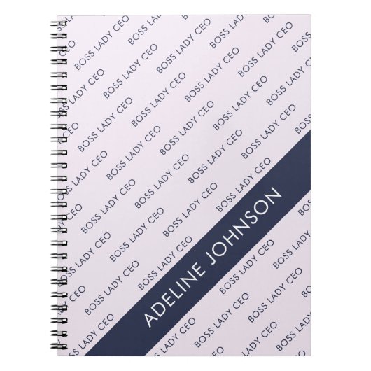 上司の女帝 ボスレディーCEO テキストパターン（淡いモーブ） ノートブック (正面)