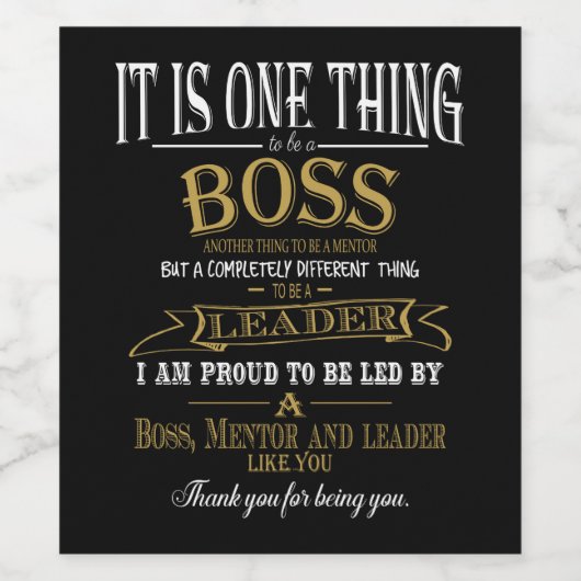 上司への感謝の気持ちを誇りに思う ワインラベル (シングルラベル)