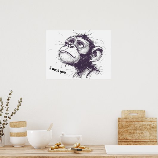 上向きの視線 ポスター (キッチン)