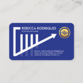 上向きスタイリッシュトレンド共有グラフ財務 名刺 (正面)