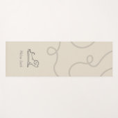 上向きドッグポーズパピミニマルベージュカスタム ヨガマット (正面(横))