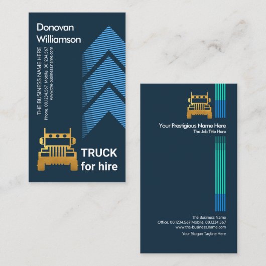 上向きロジスファンシーティック移動矢印輸送 名刺 (正面/裏面)