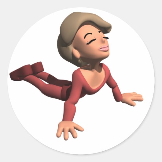 上向き犬ヨガポーズギア ラウンドシール (正面)