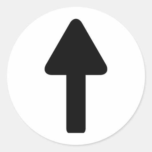 上向き矢印アイコン ラウンドシール (正面)