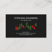 上向き移動株式取引所グラフ為替ディーラー 名刺 (正面)