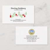 上向き移動株式取引所財務グラフ 名刺 (正面/裏面)