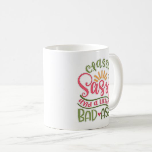 上品おもしろいなサッシーと少し悪いアッシーサッシーフリ コーヒーマグカップ (正面右)