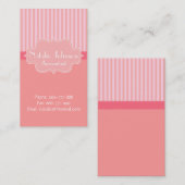 上品およびエレガント、ピンクのストライプの背景 名刺 (正面/裏面)