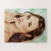 上品かわいらしな女性、美しい女性ヴィンテージアート ジグソーパズル (横)
