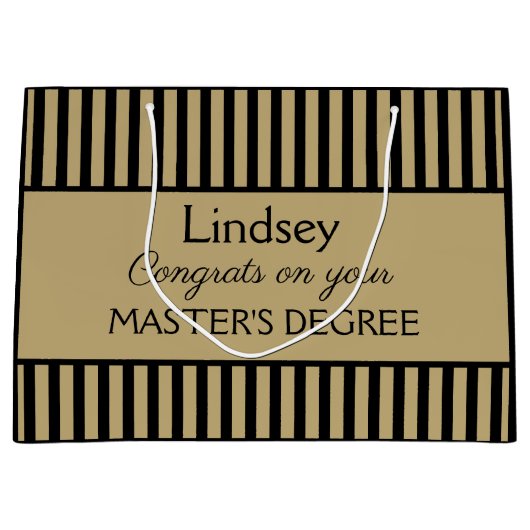 上品だ！修士カスタム学位抱き枕 ラージペーパーバッグ (正面)