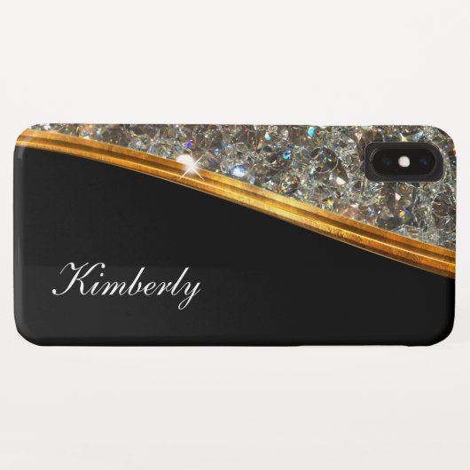 上品できらきら光るなモノグラムの女性デザイン Case-Mate iPhoneケース (裏面(横))