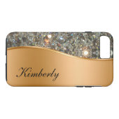 上品できらきら光るなモノグラムのiPhone 7のプラスの場合 Case-Mate iPhoneケース (裏面(横))