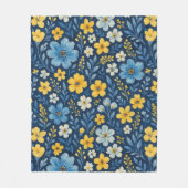 上品でみすぼらしいシックなフランスのフローラアートパターンデュベット フリースブランケット (正面)